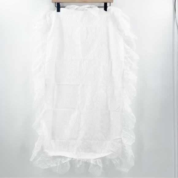 LEVINSOHN Pillow Sham King Size White Elegant Lace Romantic Shabby Chic Cottage - Picture 3 of 11